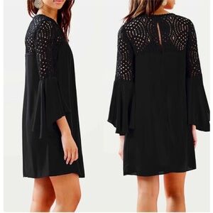 Lilly Pulitzer Amenna Onyx Bell Sleeve Shift Dress